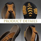 Men s Flip Flops Leather Sandals Summer Casual Beach Shoes Outdoor Slippers Size