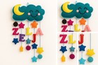 Personalized Felt Name Wall Hanging Baby Nursery Decor Cloud Moon Stars
