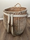 Vtg Wicker Backpack Pack Basket Large Decoration 
