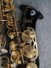 Glarry Eb Alto Saxophone Sax Black W  Golden  Pearl White Accents  Neck Strap