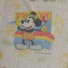 Vintage Disney Twin Sheet Mickey Minnie Donald Goofy Carnival Fair Print Bedding