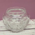 Vintage Cut Crystal Rose Bowl Vanity Jar Open Glass Diamond Pattern No Lid