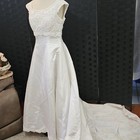 Alfred Angelo White Satin Beaded Wedding Dress Size Medium