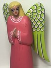 Oaxacan 7  Wood Carving Angel Mexican Hand Painted Folk Art By Avelino Munoz Vtg