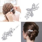 6 Pcs Delicate Rhinestone Hair Clip Leaf Wedding Hairpin Bride Crystal Pin