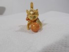 Vtg Estee Lauder Playful Gold Kitten   Cat Solid Perfume Holder   98  Full W tag