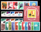 Poland  Polska Sc 1112 1187  1963 Collection   70  Stamps   2 Sheets Mnh used