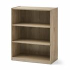 3 Shelf Wood Bookcase Wide Storage Display Book Bookshelf Adjustable Shelving