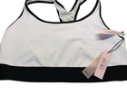 Victoria s Secret Sports Bra Racerback Mesh Back Unlined White Black Medium M