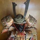 Vtg Miniture Doll Japanese Samurai Yoroi Armour Warrior Display Set W  Wood Box