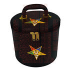 New Order Of Eastern Star Fez Cap Case In Black With Emblem - Hand Made Craft