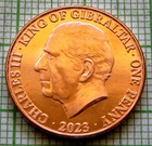 Gibraltar 2023 1 Penny  Coronation Of King Charles - King s Monogram  Unc