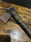 Vintage African Hand Carved Etched Ebony Wood Tribal Axe -22    Rare