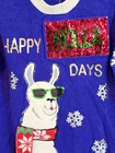 Joe Boxer Happy Llama Days Sequin Swipe Ugly Christmas Sweater Small New W tags