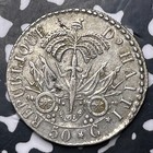 An 25  1828  Haiti 50 Centimes Lot mk375 Silver  Km 20