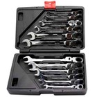Flex-head Ratcheting Combination Wrench Set  72-teeth Auto Repair Tool