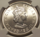 British Bermuda  1959 Elizabeth Ii Crown  Ngc Ms 68  100 000 Mintage 