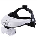 Headband Head-mounted Magnifying Glass Loupe 2 Led Lamp Light Jeweler Magnifier
