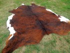 Make Offer    Large Tri-color Brindle Brown Cowhide Rug Natural Cow Hide Skin