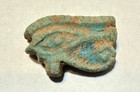 Original Ancient Egyptian Artifact Sacred Eye Of Horace Blue Faience Amulet Coa