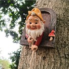 Climbing Gnomes Tree Decor Resin Statue Funny Garden Ornament Yard Outdoor