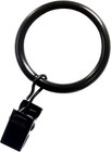 Black 36pcs Metal Curtain Rings With Clips  1 25 In Interior Diameter  For Si   
