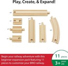 World Expansion Pack Beginner - 11-piece Wooden Train Track Set - Compatible