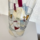 Partylite Mosaic Calypso Cylinder Hurricane Shade Stained Glass 12 In