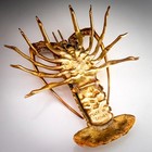 Cast Brass Lobster Vintage Wall desk Ornament Sculpture Glass Eyes Polished