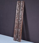 26  Tall Pair Of Antique French Solid Oak Wood Carved Trim panels Salvage