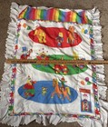 Vintage Rainbow Circus Clown Padded Fabric Nursery Wall Art