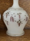 Antique Matching Pair Of 7    Bristol Vases With Hand Painted Grape Design
