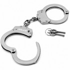 Police Handcuffs Double Lock Security Heavy Duty Steel Professional With 2 Keys