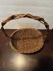 Vintage Wicker Woven Rattan Foraging Basket Brown