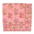 New April Cornell Genevieve Dot Coral Pink Breakfast Cloth Tablecloth 54 X 54