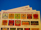 4  Posters 1928-1985 Official Pennsylvania Inspection Stickers
