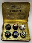 Vintage Molinard Round Solid Perfume Holders Set 6 Bakelite Hand Painted Paris