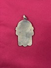 Hamsa Tibetan Gold Toned Nepal Pendant With Lapis Coral Turquoise Accents