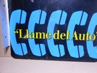 Vintage Southwestern Bell Telephone Metal Flange Sign - Spanish - Llame Del Auto