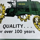 John Deere Quality For Over 100 Year Tractor Embossed Metal Sign Vtg Repro