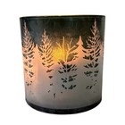 Yankee Candle 3 Wick Glass Candle Holder Hurricane Pine Tree Winter Cabin Decor