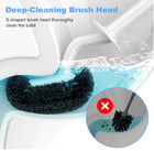Hamitor Toilet Bowl Brush Holder Set  Curved Design With Holder For Deep Cleanin