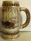 Budweiser 1981 Holiday Stein Clydesdale Snowy Woodland  very Rare 