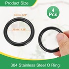 1 4  Metal O Ring  4pcs Seamless 304 Stainless Steel Rings Black 6mm X 35mm