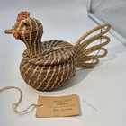 Vintage Coushatta Koasati Native American Pine Needle Chicken Basket Lidded 7 