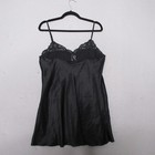 Vintage Victorias Secret Gold Label Slip Dress Black Lace Trim Y2k Mini Nightie
