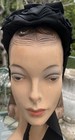 Antique Victorian Black Silk Bonnet W  Beaded Ornament