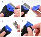 2pack Razor Blade Scraper Tool With 30pcs Stainless Steel Blades For Glass   