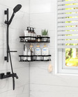 Corner Shower Caddy 2 Pack Adhesive Bathroom Shelf Rustproof Organizer W  Hooks