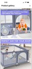 Foldable Portable Gray Mesh Play Pen With Carry Bag For Infant Toddler